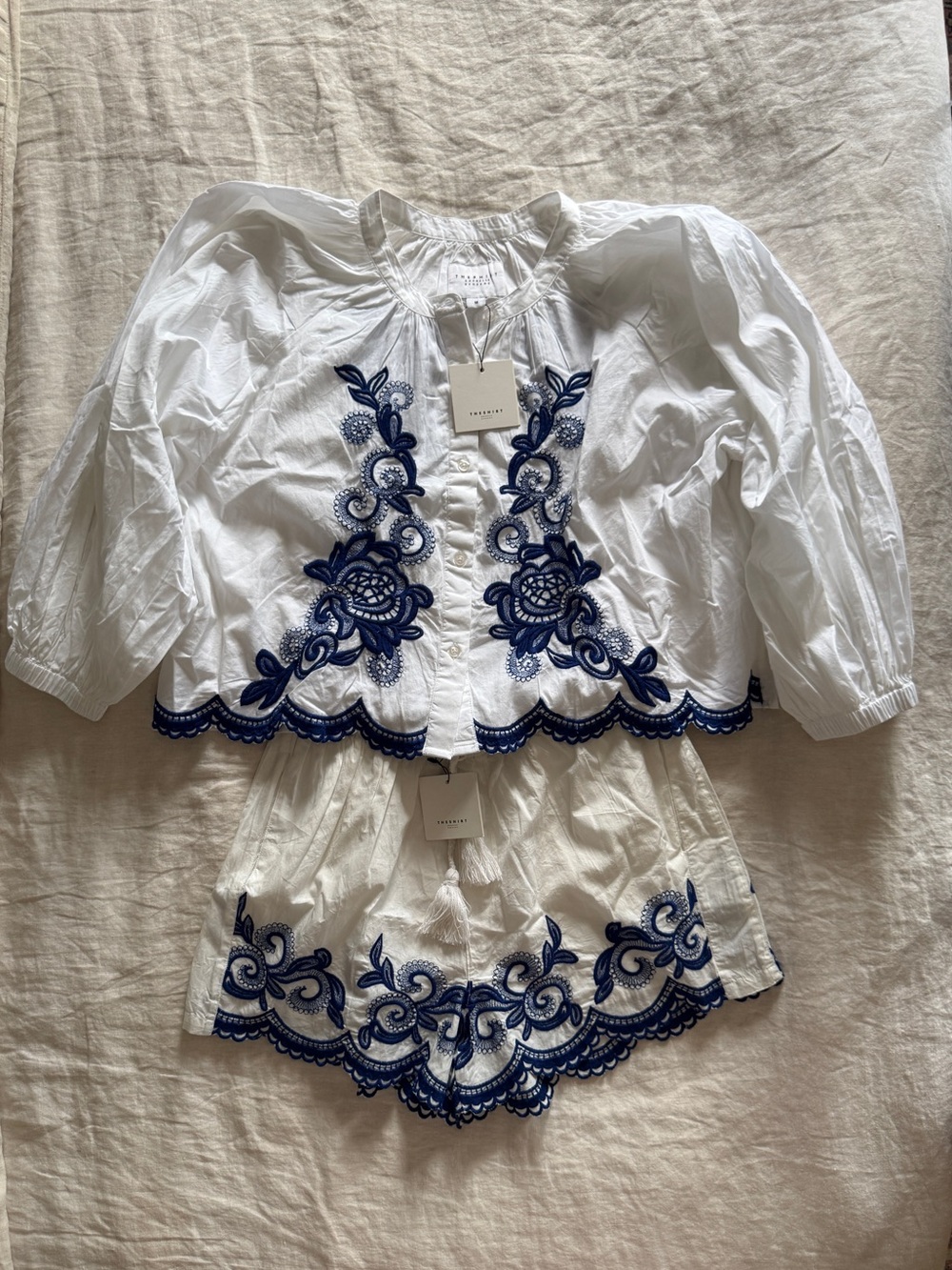 NWT The Shirt button down and shorts set